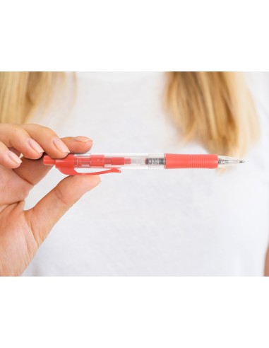 BOLIGRAFO Q-CON ROJO RETRACTIL -CON SUJECION DE CAUCHO