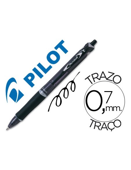 BOLIGRAFO PILOT ACROBALL NEGRO TINTA ACEITE PUNTA BOLA 1,0MM RETR.