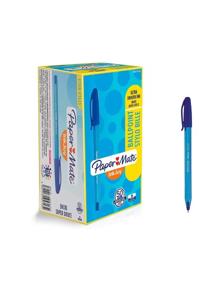 BOLIGRAFO PAPER MATE INKJOY 100 PUNTA MEDIA TRAZO 1MM AZUL