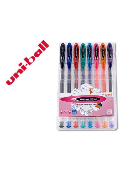 BOLIGRAFO UNI BALL UM-120 SIGNO 0,7 MM TINTA GEL ESTUCHE 8 COL