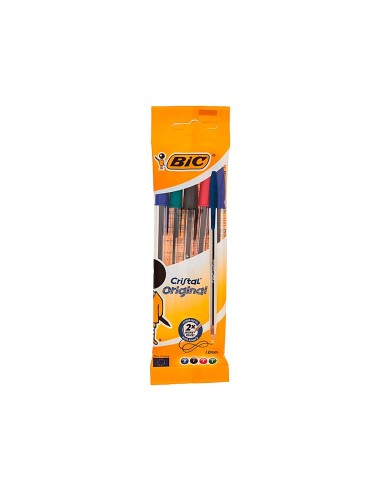 BOLIGRAFO BIC CRISTAL MEDIUM BOLSA 5U. SURT.2 AZ /1 NG./1 RJ /1 VE