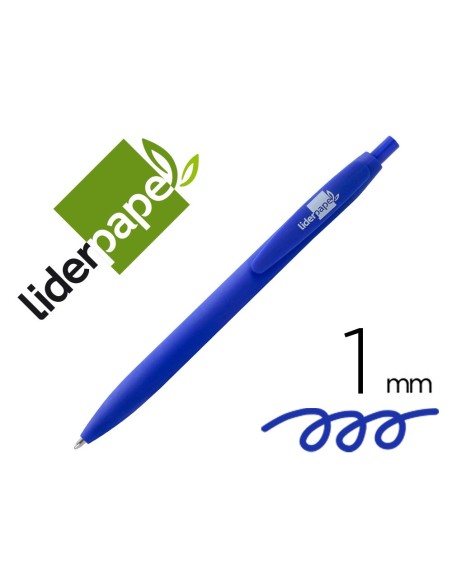 BOLIGRAFO LIDERPAPEL GUMMY TOUCH RETRACTIL 1.0 MM TINTA AZUL