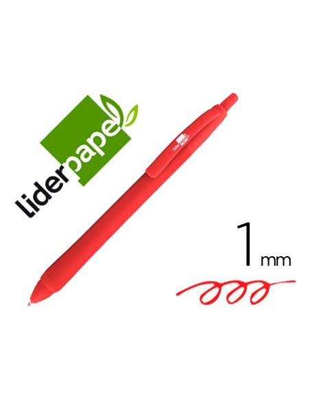 BOLIGRAFO LIDERPAPEL GUMMY TOUCH RETRACTIL 1.0 MM TINTA ROJA