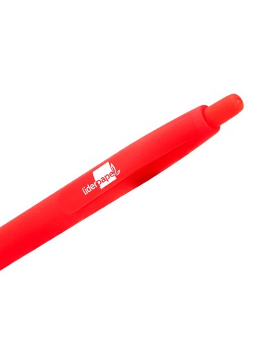 BOLIGRAFO LIDERPAPEL GUMMY TOUCH RETRACTIL 1.0 MM TINTA ROJA
