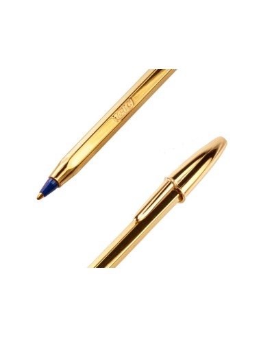 BOLIGRAFO BIC CRISTAL CELEBRATION ORO TINTA AZUL UNIDAD 921340