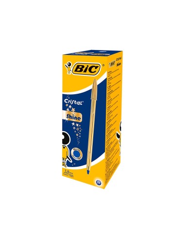 BOLIGRAFO BIC CRISTAL CELEBRATION ORO TINTA AZUL UNIDAD 921340