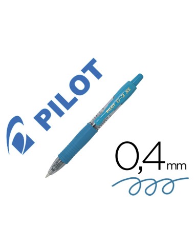 BOLIGRAFO PILOT G-2 PIXIE AZ. CLARO TINTA GEL RETRACTIL SUJ. CAUCHO