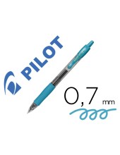 BOLIGRAFO PILOT G-2 AZ. TURQ.TINTA GEL RETRACTIL SUJECION CAUCHO
