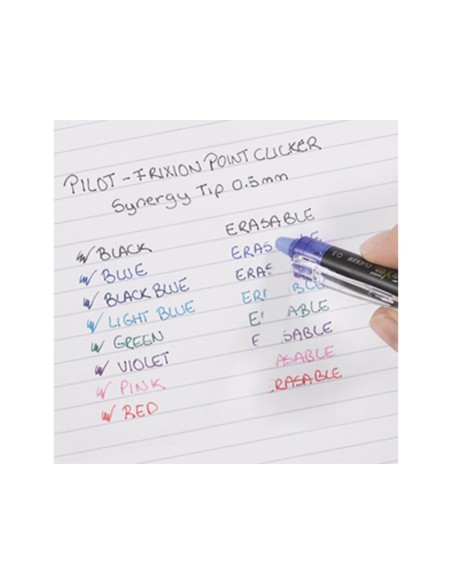 BOLIGRAFO PILOT FRIXION POINT CLICKER BORRABLE 0,5MM NG.