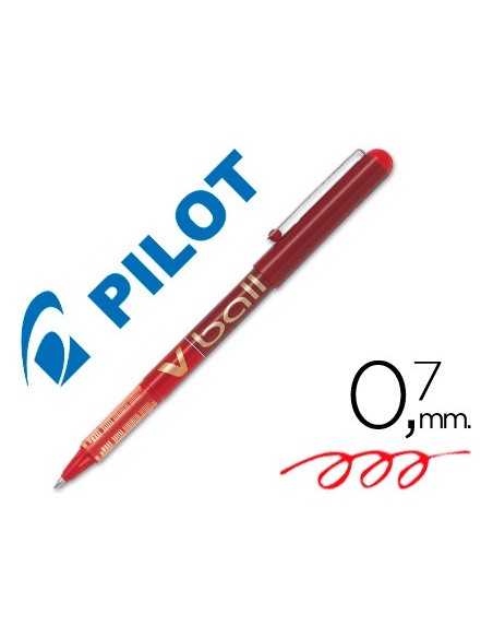ROTULADOR PILOT ROLLER V-BALL ROJO 0.7 MM