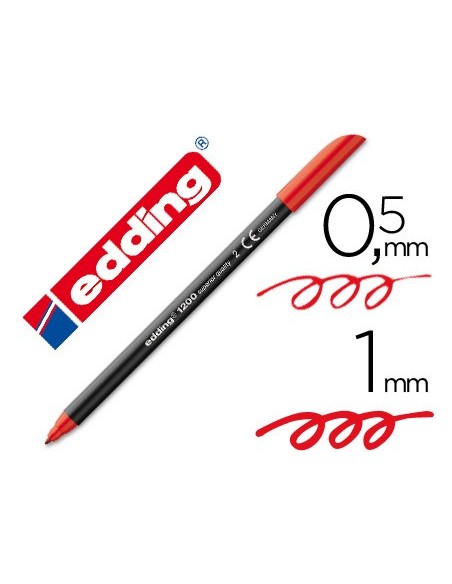 ROTULADOR EDDING PUNTA FIBRA 1200 ROJO N.2 PUNTA RED.0.5 MM