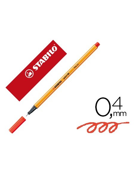ROTULADOR STABILO PUNTA FIBRA POINT 88 BERMELLON 0,4 MM