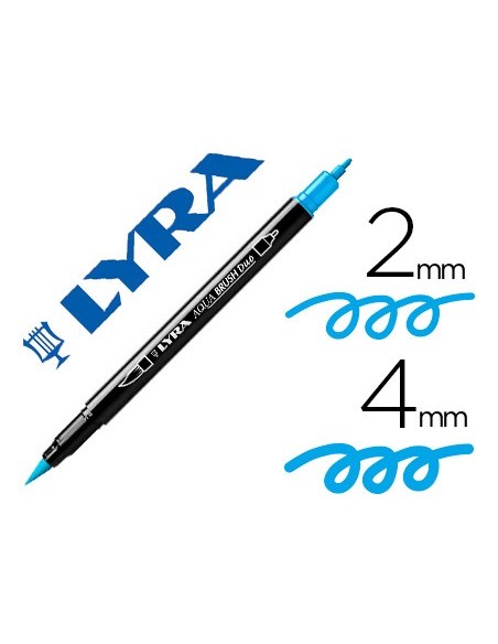 ROTULADOR LYRA AQUA BRUSH ACUARELABLE DOBLE FINA PINCEL AZ. CLARO