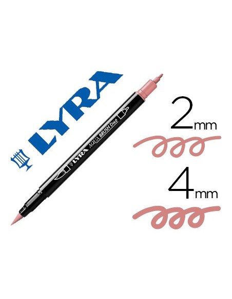 ROTULADOR LYRA AQUA BRUSH ACUARELABLE DOBLE FINA PINCEL ROSA CARMIN