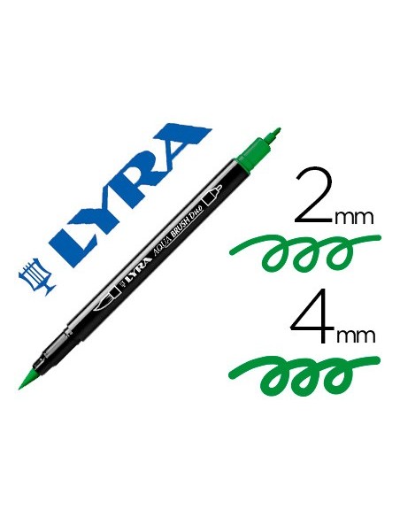 ROTULADOR LYRA AQUA BRUSH ACUARELABLE DOBLE FINA PINCEL VE.