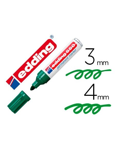ROTULADOR EDDING PUNTA FIBRA PERM.550 VERDE  N.4 PUNTA RED.