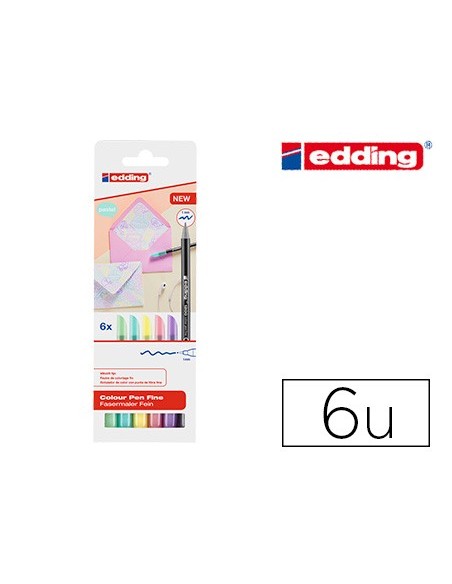 ROTULADOR EDDING PUNTA FIBRA 1200 PASTEL 1MM  6 UD.SURT.