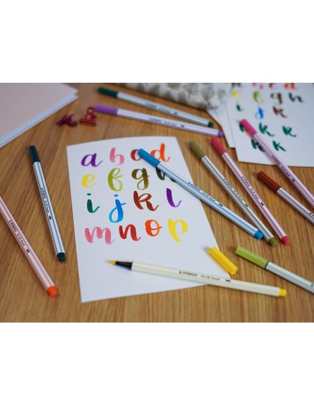 ROTULADOR STABILO ACUARELABLE PEN 68 BRUSH PUNTA PINCEL 12 UD.SURT.