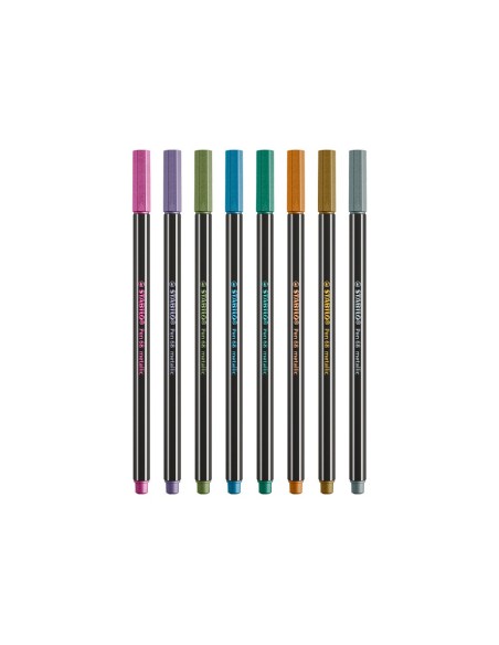 ROTULADOR STABILO PUNTA FIBRA PEN 68 METALLIC  PLAST.DE 8 UD.SURT.