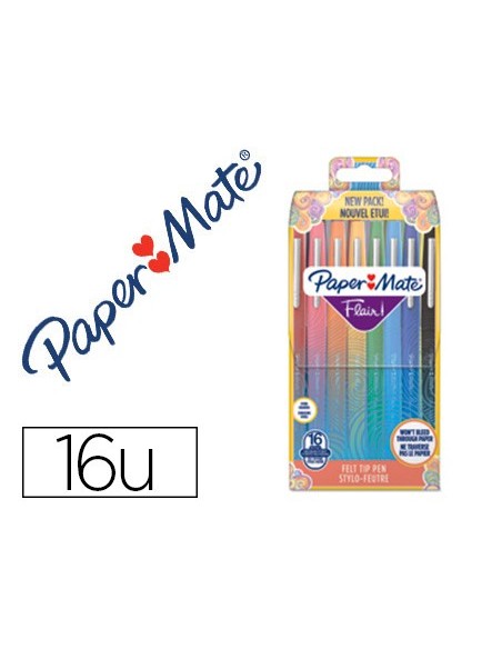 ROTULADOR PAPER MATE FLAIR ORIGINAL FIBRA TROPICAL  16 UD.SURT.