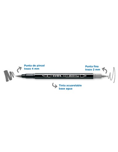 ROTULADOR LYRA AQUA BRUSH ACUARELABLE DOBLE TONOS GRISES 6 UD.SURT