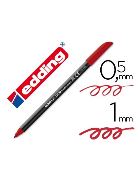 ROTULADOR EDDING PUNTA FIBRA 1200 ROJO INGLES N.28 PUNTA RED.0.5 MM