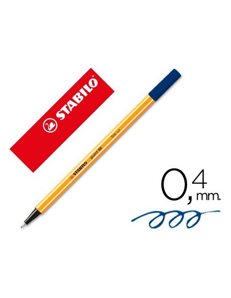 ROTULADOR STABILO PUNTA FIBRA POINT 88 AZUL OSCURO 0,4 MM