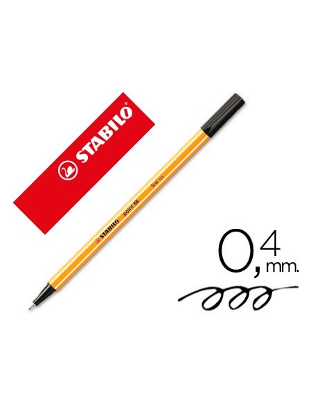 ROTULADOR STABILO PUNTA FIBRA POINT 88 NEGRO 0,4 MM