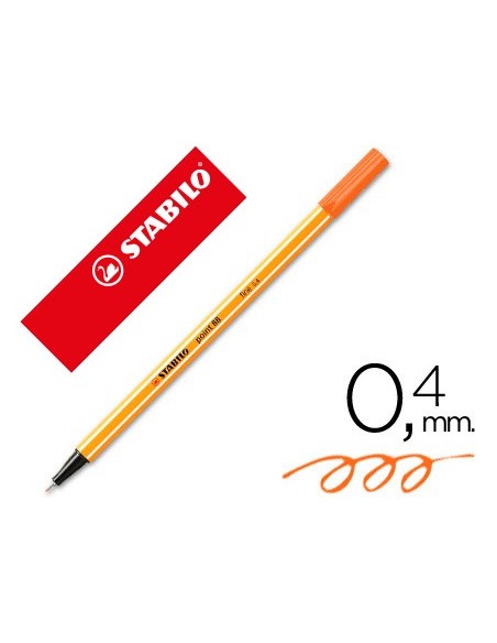 ROTULADOR STABILO PUNTA FIBRA POINT 88 NARANJA 0,4 MM