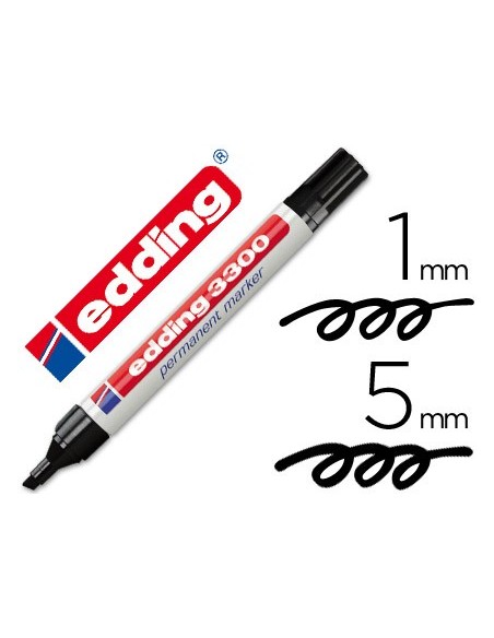 ROTULADOR EDDING MARCADOR 3300 N.1 NEGRO PUNTA BISELADA