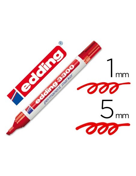 ROTULADOR EDDING MARCADOR 3300 N.2 ROJO PUNTA BISELADA