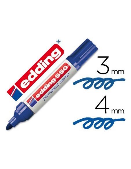 ROTULADOR EDDING PUNTA FIBRA PERM.550 AZUL N.3 PUNTA RED.