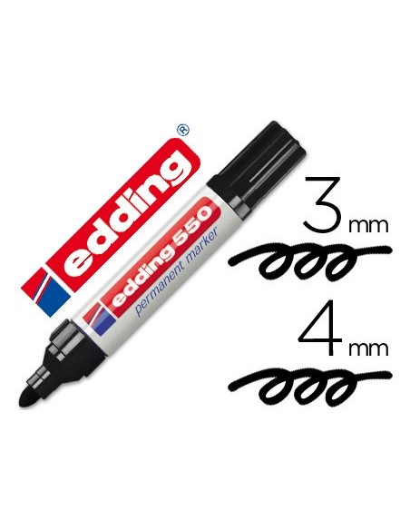 ROTULADOR EDDING PUNTA FIBRA PERM.550 NEGRO N.1 PUNTA RED.