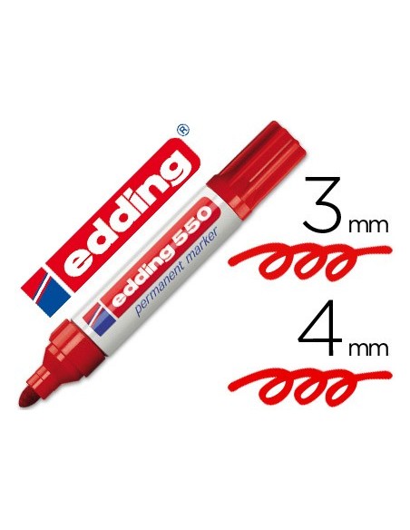 ROTULADOR EDDING PUNTA FIBRA PERM.550 ROJO N.2 PUNTA RED.