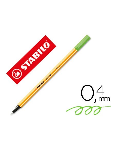 ROTULADOR STABILO PUNTA FIBRA POINT 88 VER HIELO 0,4 MM