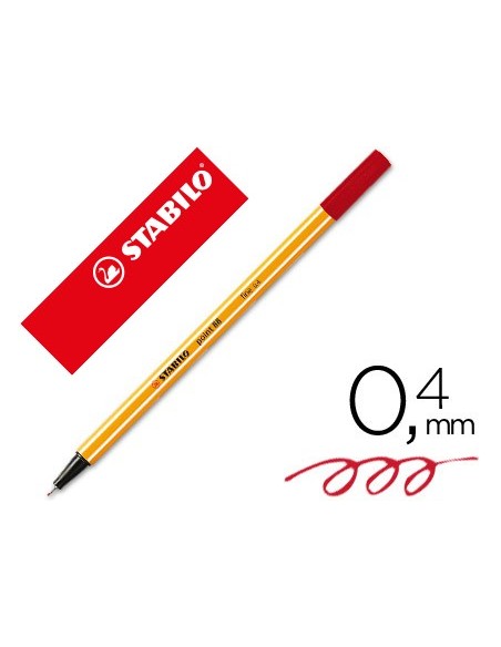 ROTULADOR STABILO PUNTA FIBRA POINT 88 CARMIN 0,4 MM
